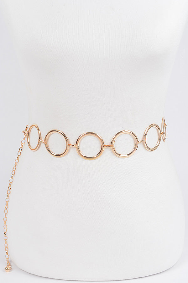 Set of 6 Pieces of 1648 Gold Multi Round Chain Belts