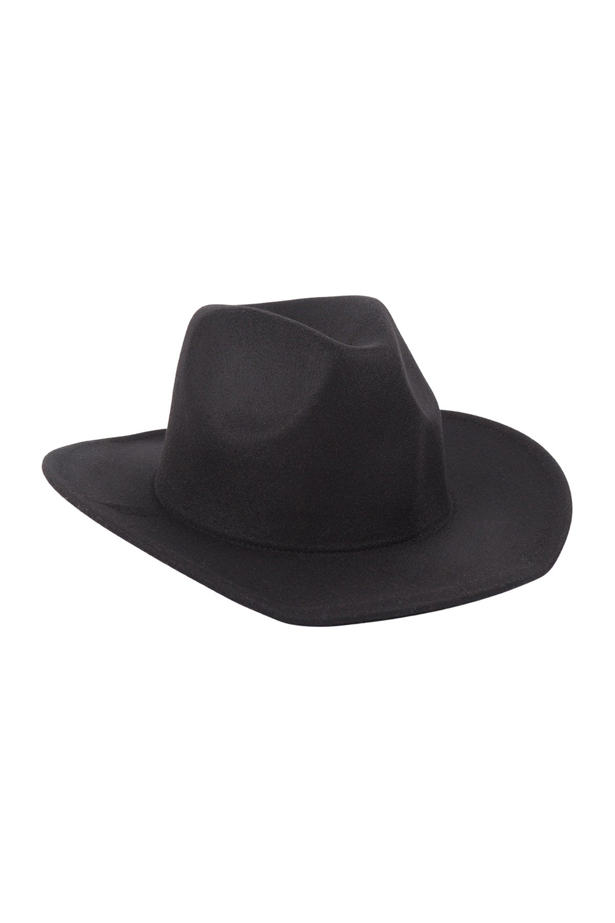 Black Felt Fashion Brim Hats - Set of 6