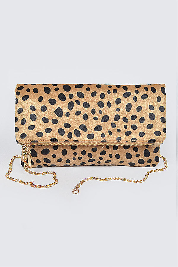 3-Pack of 9633 Camel Faux Leo Skin Folded Bags