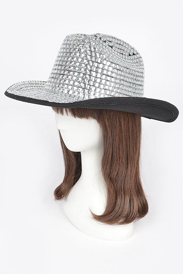Stylish 9871 Black Cowboy Hats - Set of 6