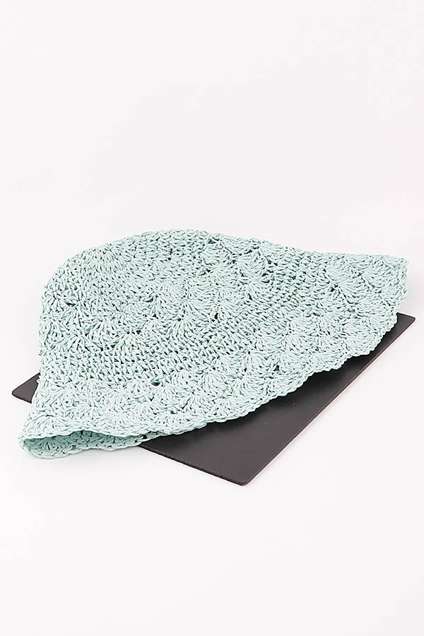 6 - Piece Pack of Mint - Colored Multi - Weave Bucket Hats