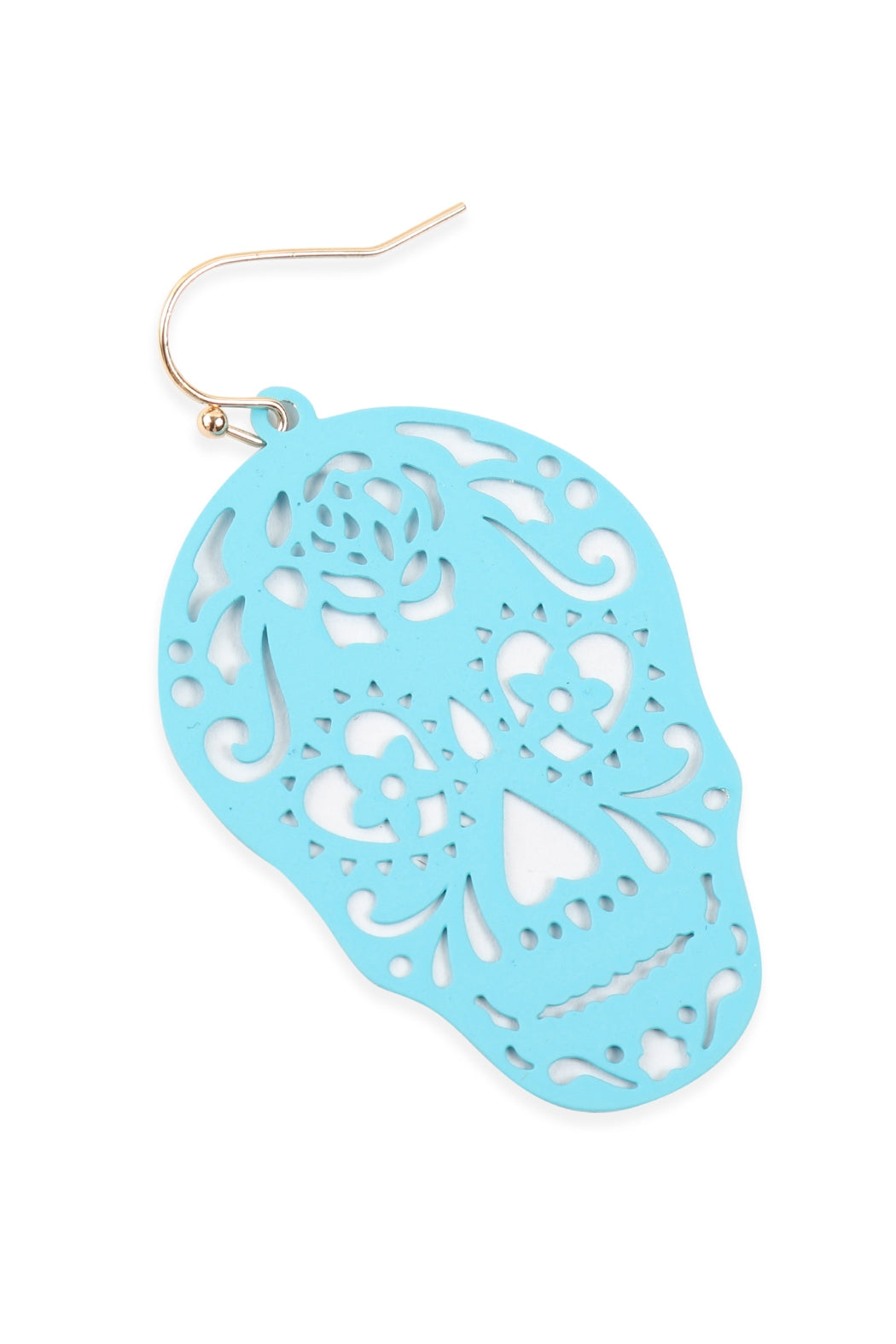 6-Pack Turquoise Halloween Skull Color-Coated Filigree Earrings