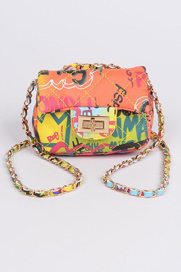 Set of 3 Graffiti Multi - Color Mini Clutches 6903