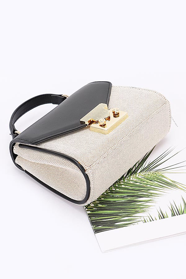 Set of 3 Canvas Top - Handle Flap Bags, 4146 Camel Style
