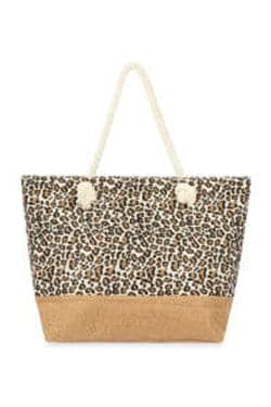 Set of 6 Brown Tote Bags with Leopard Print - Fashionable Carry - All Bags