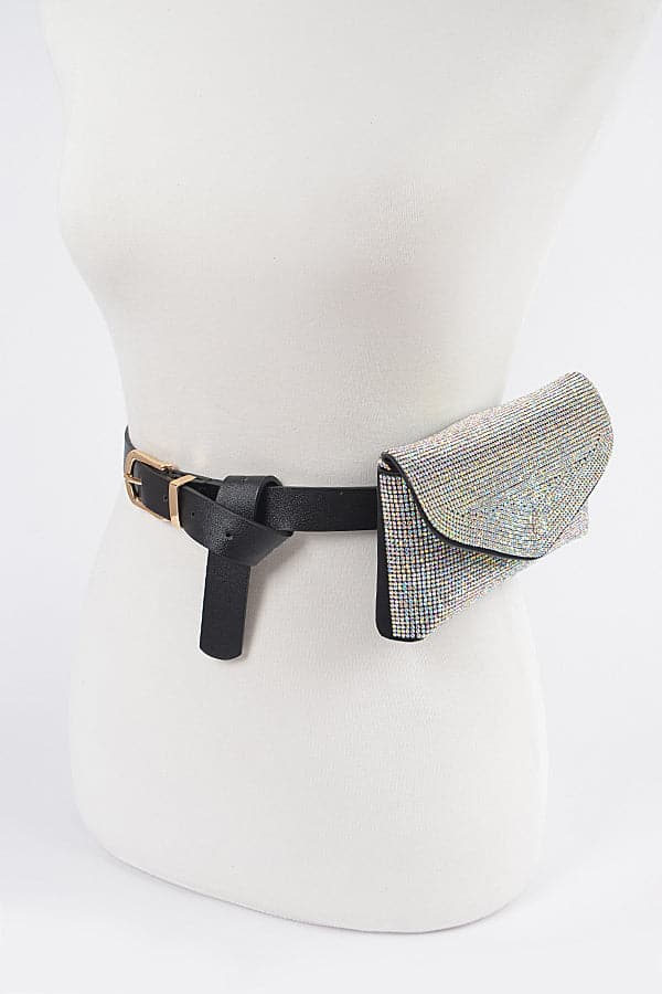1857 Multicolor Rhinestone Studded Fanny Pack - Set of 3 Pieces