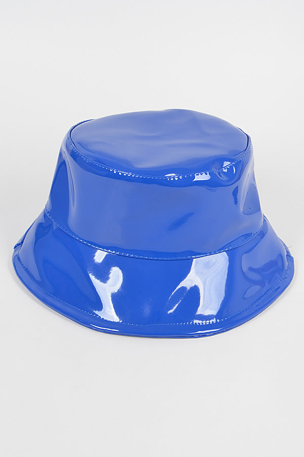 6-Piece Set of 5161 Cobalt Faux Leather Bucket Hats