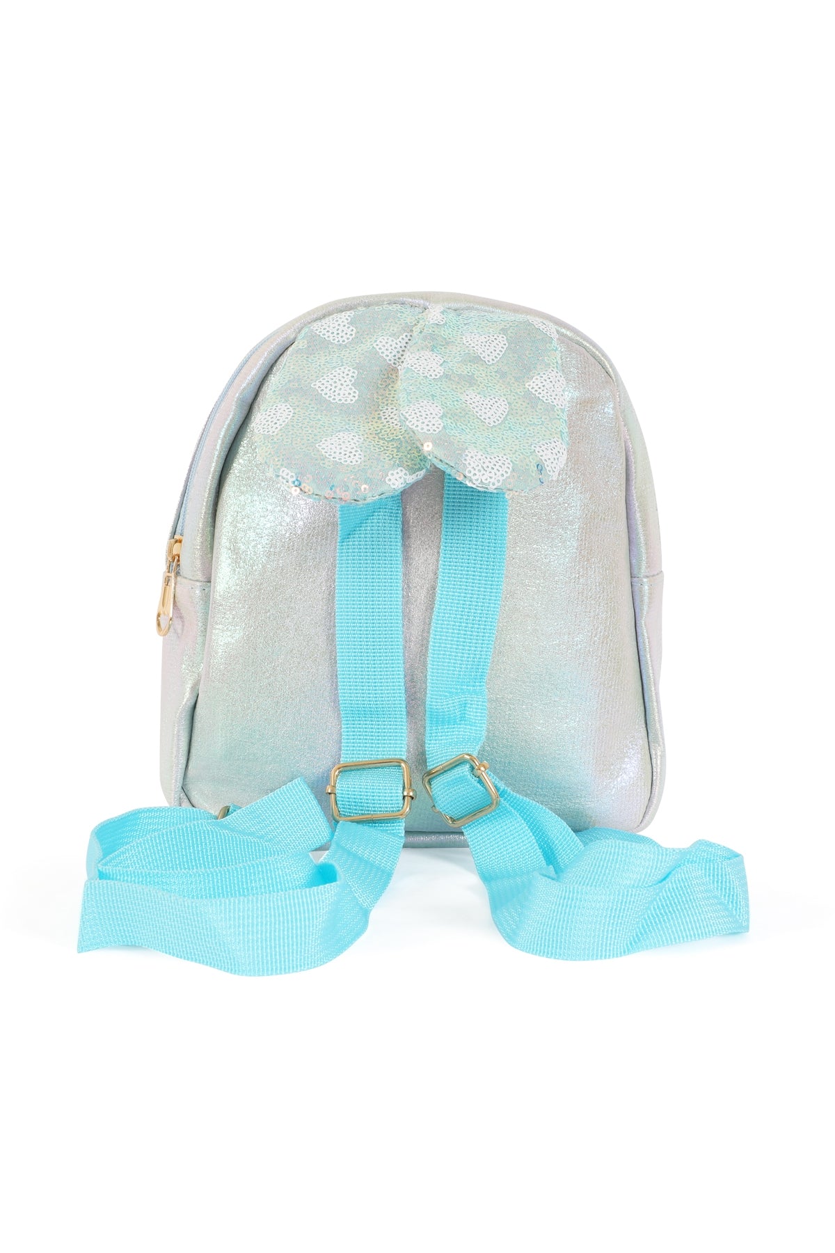 Adorable Glittery Bunny Ears Kids Backpacks in Blue - Set of 6 Pieces