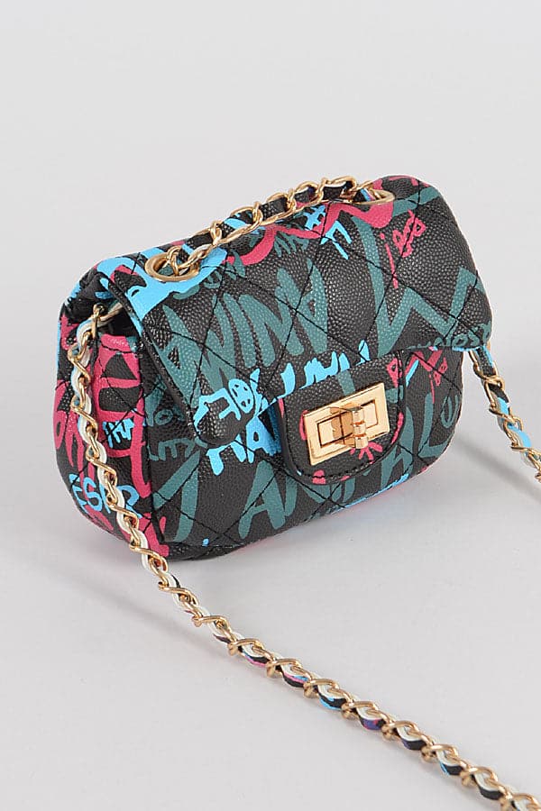 Set of 3 Graffiti Multi - Color Mini Clutches 6903