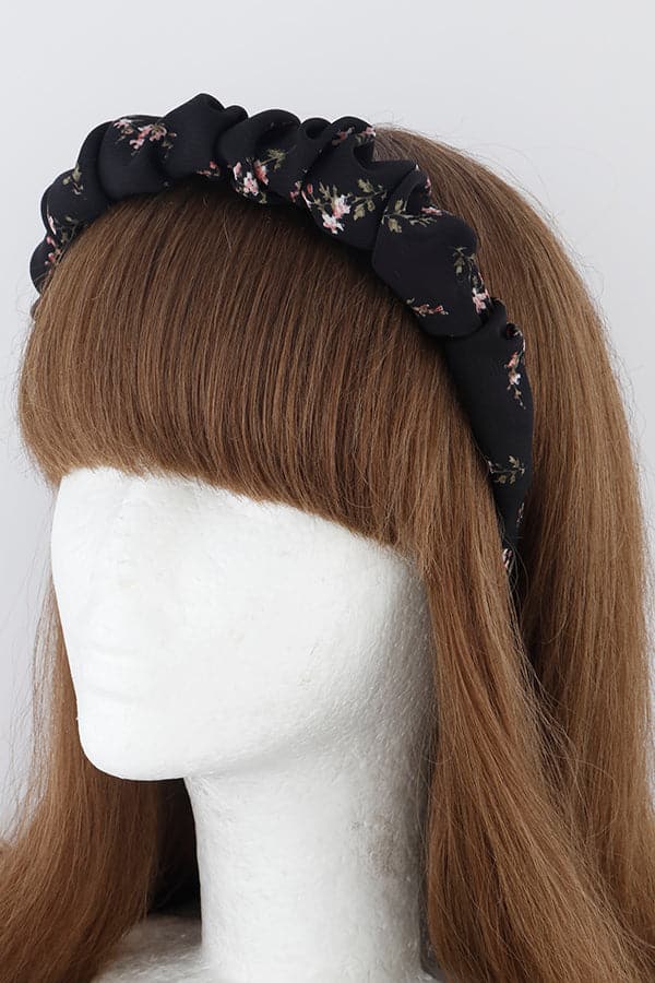 Pack of 6 - 485 Black Flower Garland Headbands