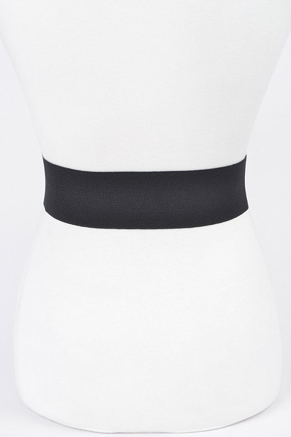 Pack of 6 - Elegant White 7758 Rhinestone Elastic Belts