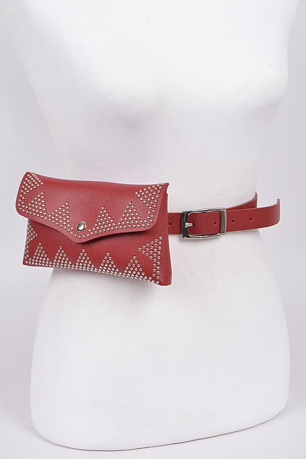 Pack of 3 Rhinestone Spirit Burgundy Fanny Packs 8607