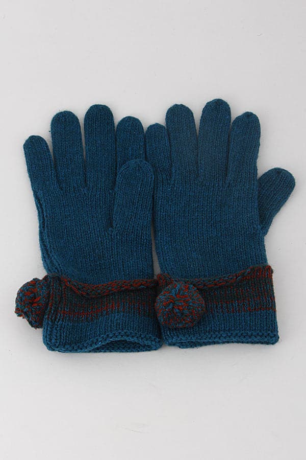 Stylish Teal Blue Winter Gloves - Pack of 6