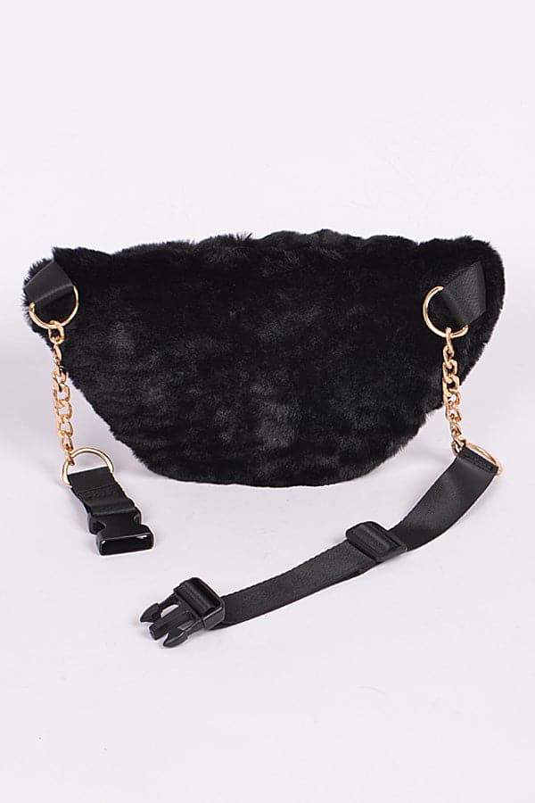 Beige Faux Fur Fanny Pack - Set of 3 Pieces