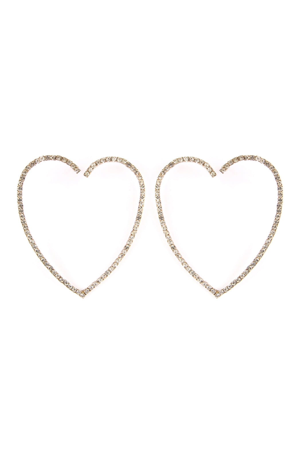 Pack of 6 Gold 2-Inch Heart Shape Earrings