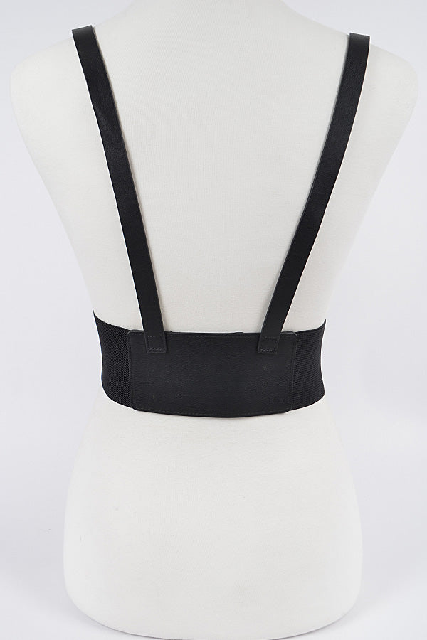 Set of 6 7797 White Gold Multi - Buckle Harness Belts