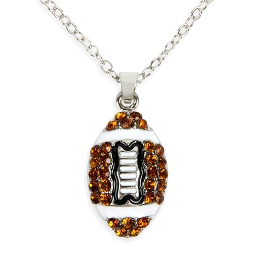Set of 6 Football Rhinestone Pendant Necklaces for Fashion Lovers