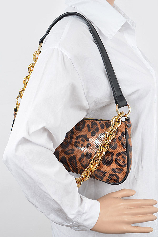 3-Pack Leopard Print Simple Clutch Bags with Chain