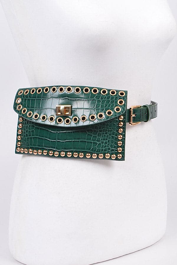 Pack of 3 High Green 9857 Studded Intricacy Fanny Packs