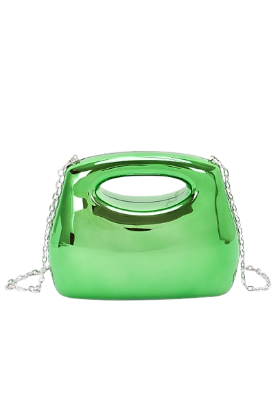 Set of 3 Acrylic Case Bags in Vibrant Green
