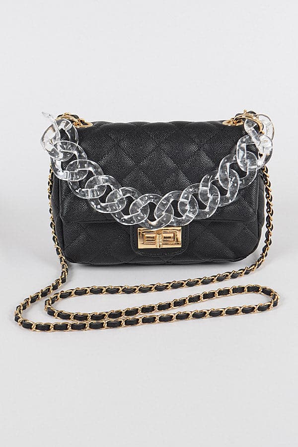 Pack of 3 Black and Gold Faux Leather Bags