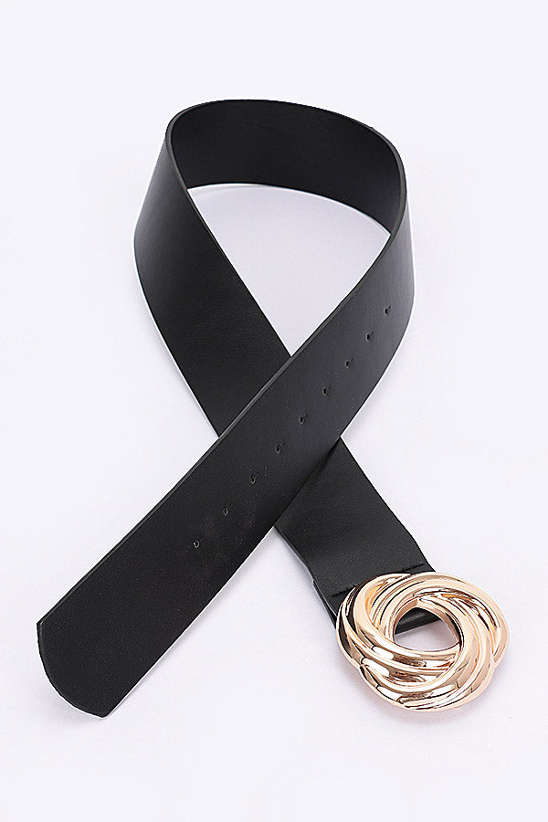 Set of 6 White 9388 Metal Buckle PU Belts