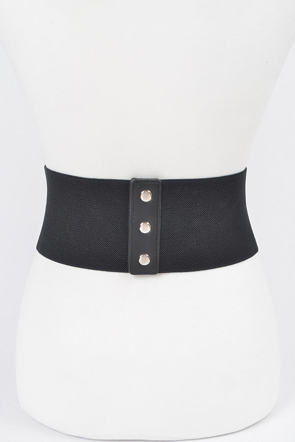 Pack of 6, 6578 Golden Faux Leather Wide Elastic Belts