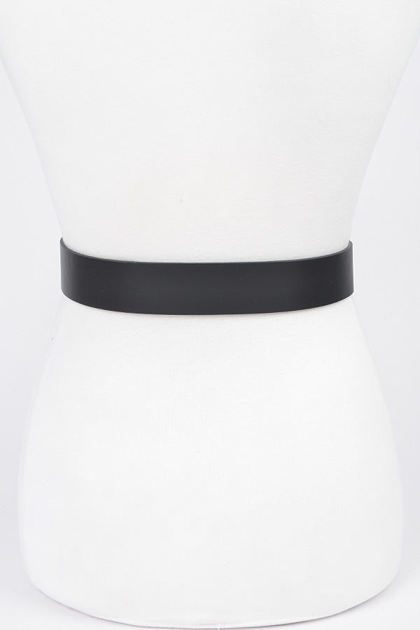 Pack of 6 Faux Leather Metal Buckle Belts in Stylish Black Gold Color