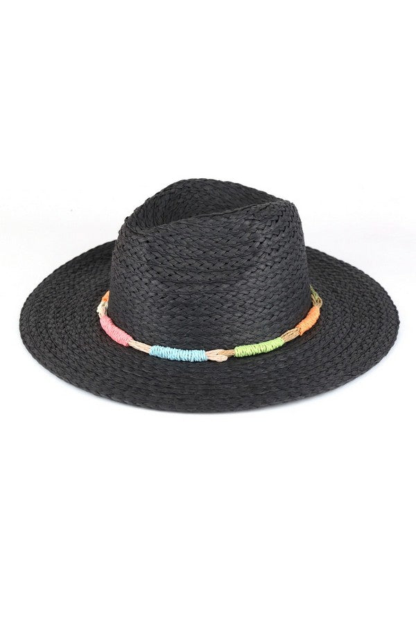 Set of 6 Black 5610 Straw Hats