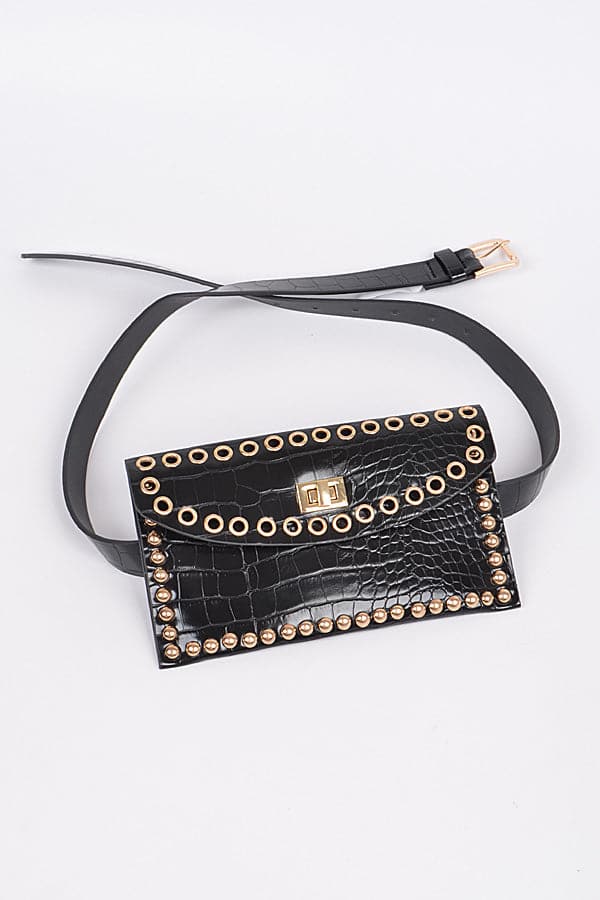 Studded Beige Fanny Pack - Set of 3