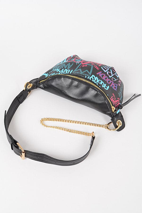 0933 Camel Graffiti Fanny Pack Style Cross - Body Bags, Pack of 3