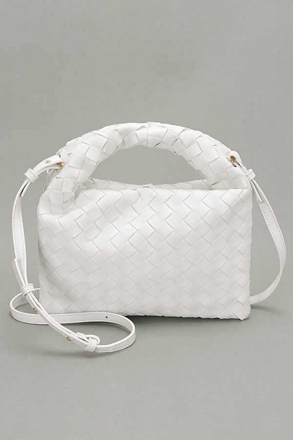 Elegant 1516 White Chic Weave Clutch Set - Pack of 3