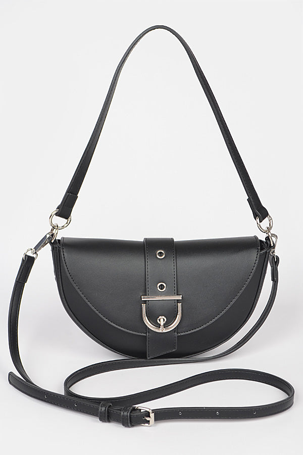 Set of 3 Stylish Black 9406 Faux Leather Shoulder Bags