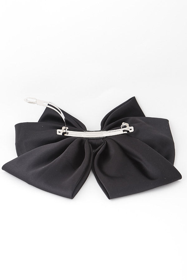 Pack of 6 Black Triple Ribbon Hair Clips - Style 0668