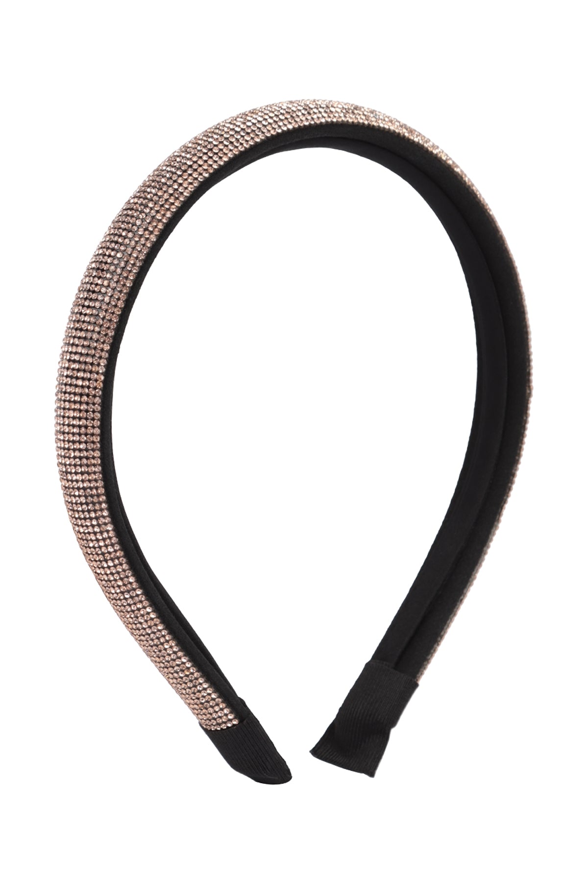 Stylish Shiny Rhinestone Headbands in Taupe Color - Set of 6 Pieces