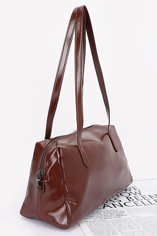 Set of 3 Faux Leather Sport Bags in Classic Black - Style 9546