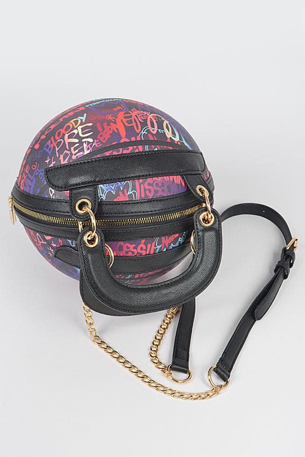 Pack of 3 - Stylish Black Multicolor Graffiti Basketball Clutches