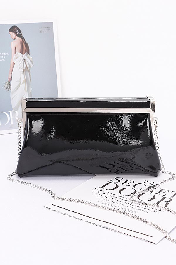 Stylish Patent Leather Black Clutch Bags - Pack of 3