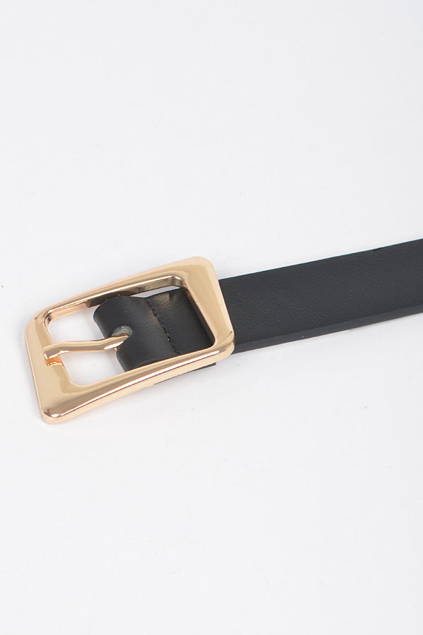 Set of 6 Black and Gold 7278 Faux Leather Belts