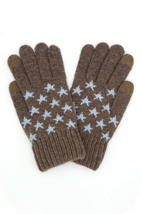 Pack of 6 Knit Star Smart Gloves in 8500 Taupe Color