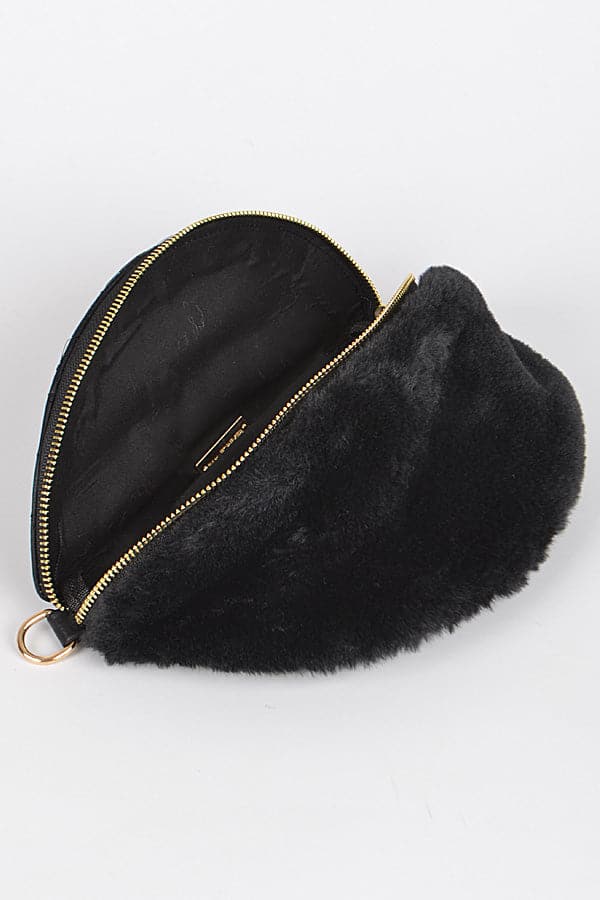 Fashionable 3717 Cobalt Faux Fur Fanny Pack - Set of 3