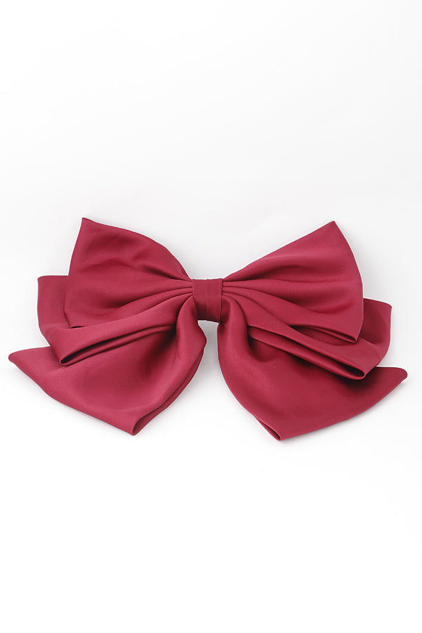 Pack of 6 Black Triple Ribbon Hair Clips - Style 0668