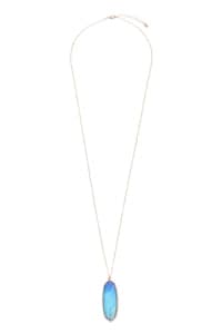 Light Blue Oval Epoxy Pendant Necklace Set - Pack of Six Pieces