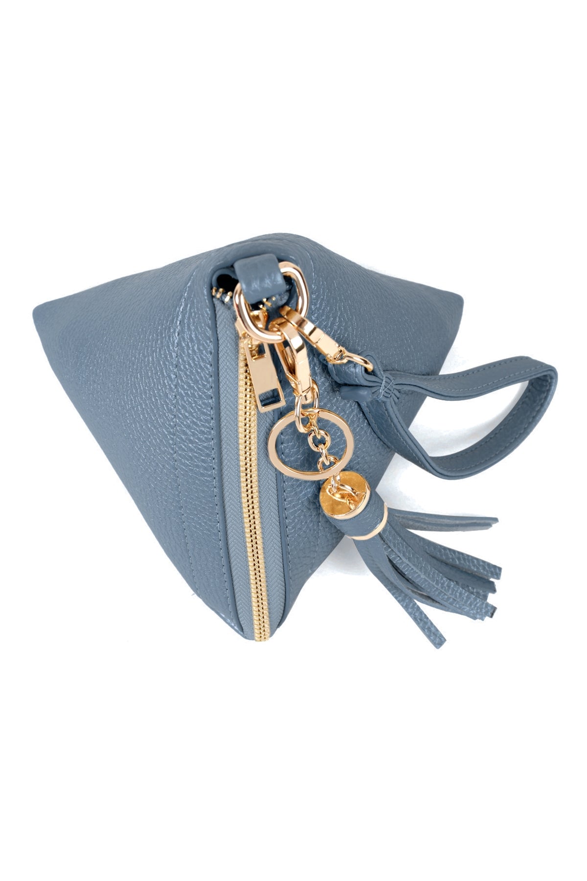 Set of 6 Pyramid - Shaped Faux Leather Wristlet Bags for Jeans