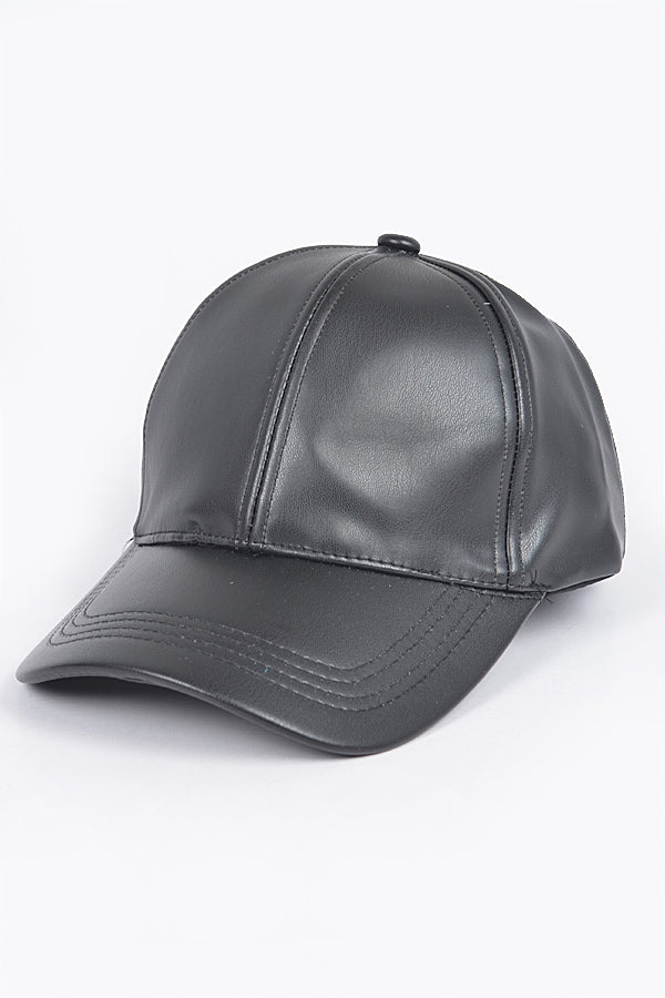 Set of 6 Black 2871 Faux Leather Caps