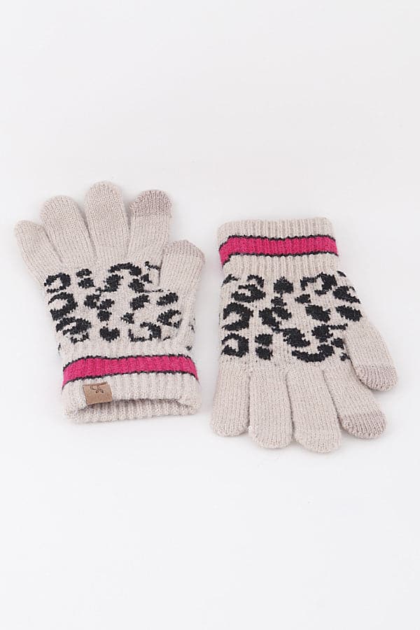 Pack of 6 Leopard Print Black Gloves - Product Code 370021