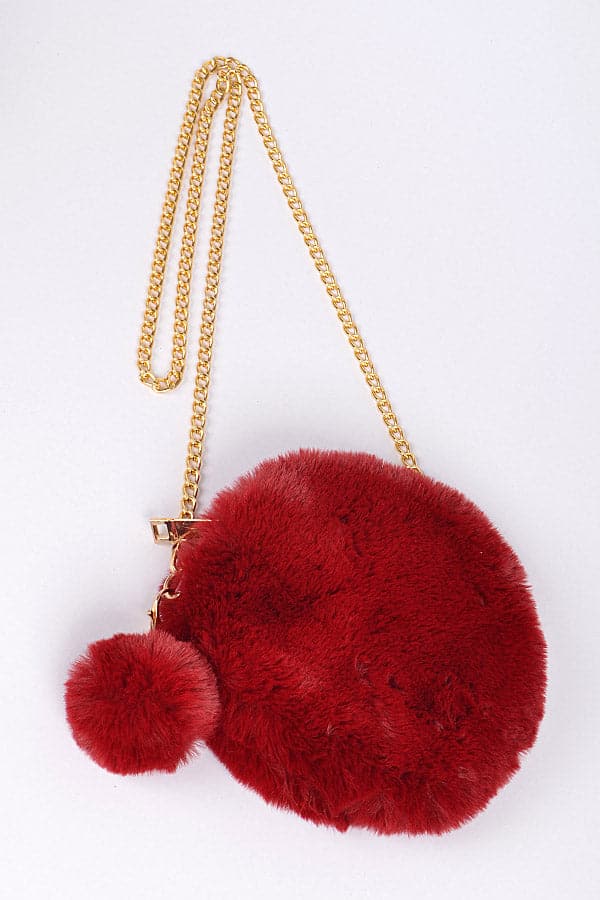 Set of 3 - Stunning 3736 Green Circle Faux Fur Clutches