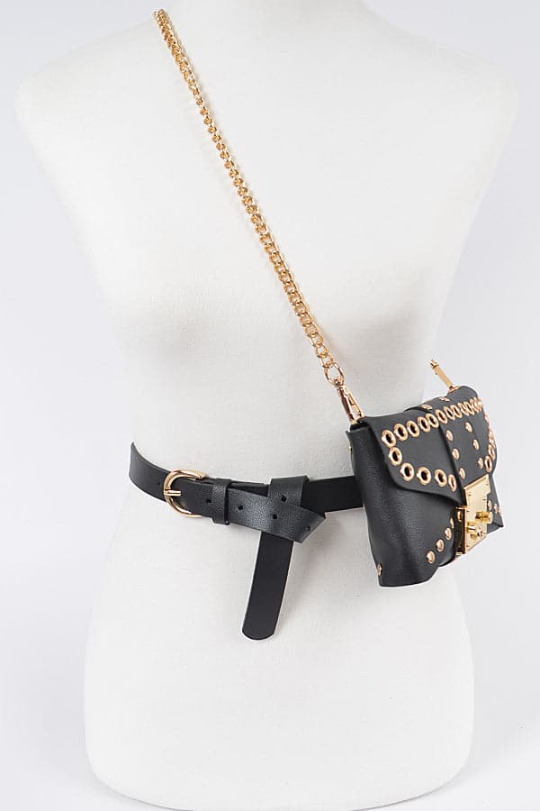 Pack of 3 Fashionable Burgundy Reverse Holed Fanny Packs - Style 8957