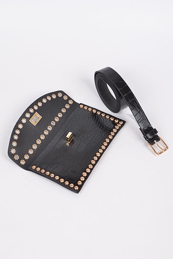 Studded Beige Fanny Pack - Set of 3