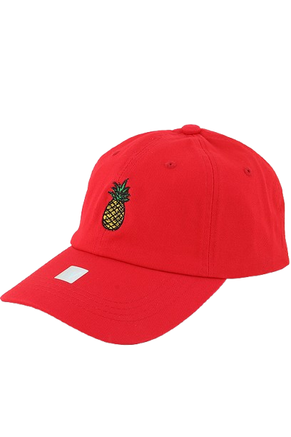 Red Classic Pineapple Caps - A Pack of Six Fashionable Headwear Items